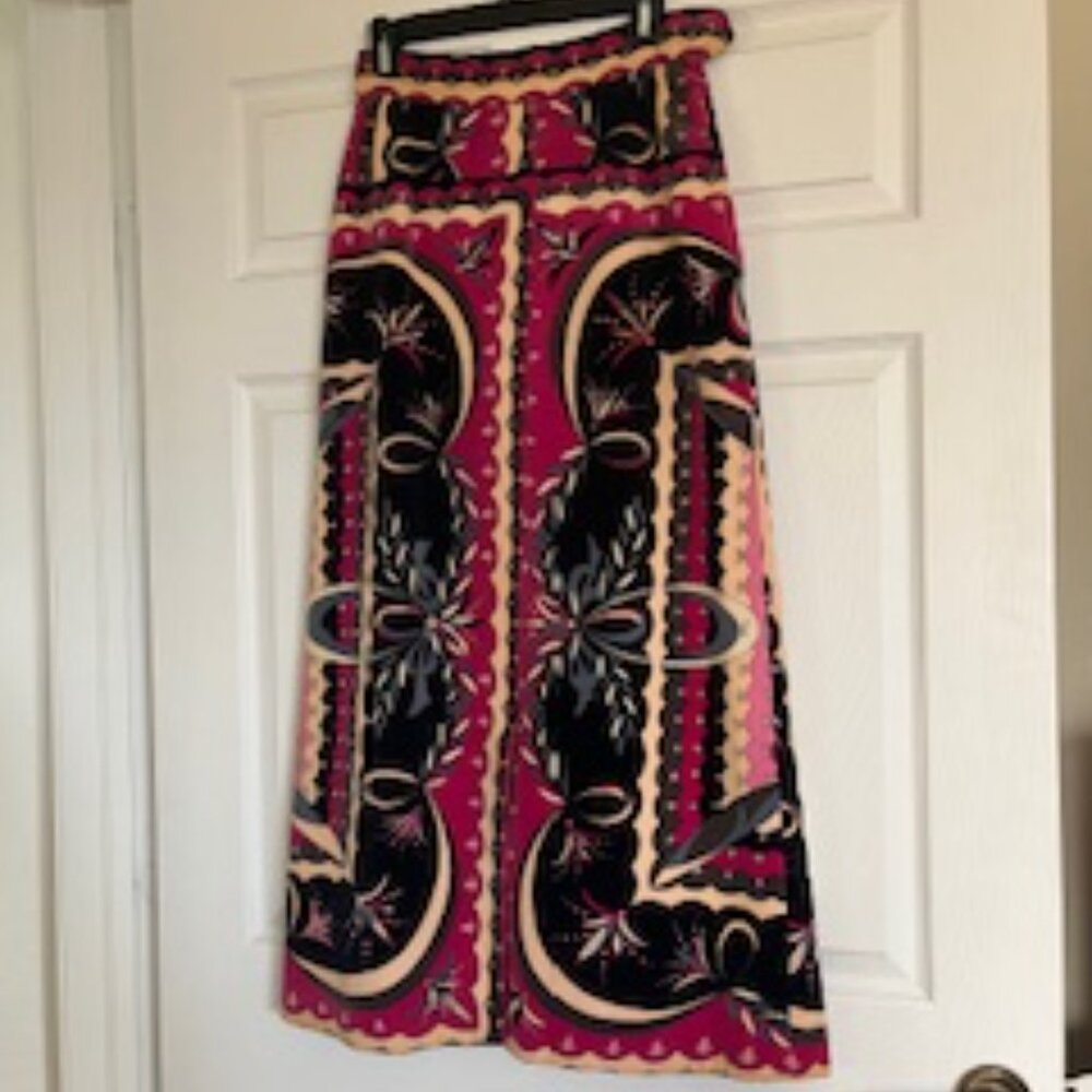 Emilio Pucci Fuchsia and Black Maxi Skirt